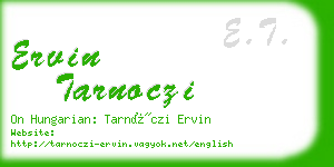 ervin tarnoczi business card